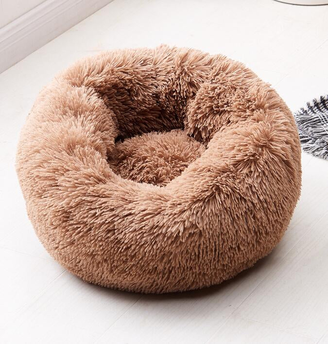 Calming Donut Dog Bed — Ultra-Soft Plush for Anxious Pets