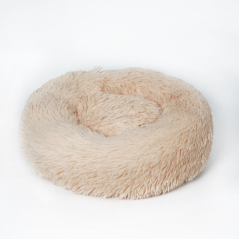 Calming Donut Dog Bed — Ultra-Soft Plush for Anxious Pets