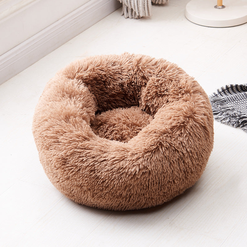 Calming Donut Dog Bed — Ultra-Soft Plush for Anxious Pets