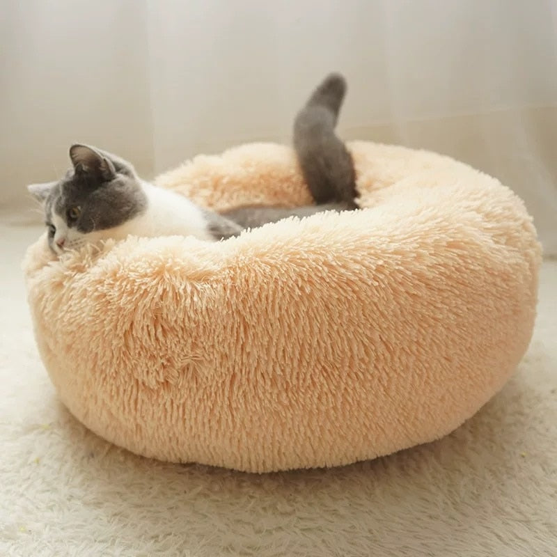 Calming Donut Dog Bed — Ultra-Soft Plush for Anxious Pets